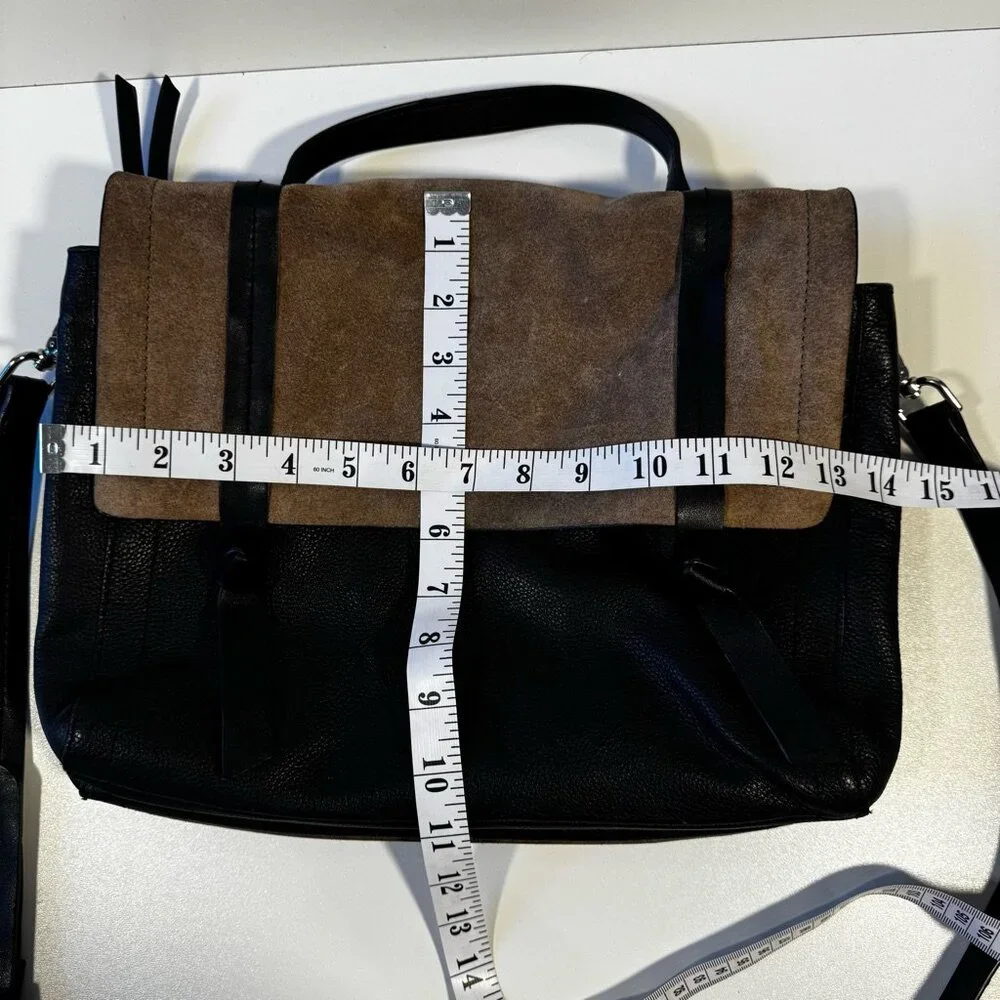 Zara Crossbody Satchel Suede Leather Taupe Black Women’s Minimalist Quiet Luxury